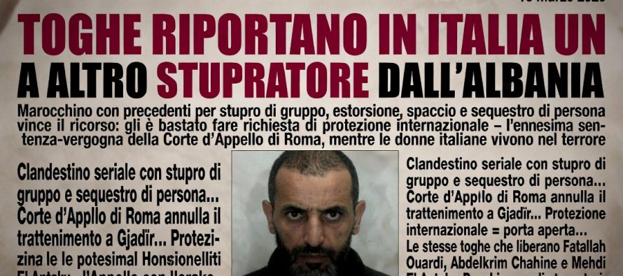 Toghe rosse riportano in Italia stupratore spedito in Albania