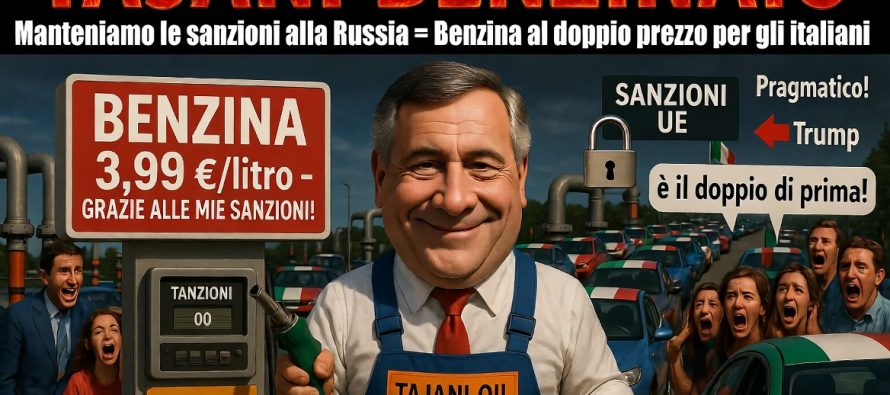 Forza Italia vuole farci pagare benzina il doppio. Tajani: sanzioni a Mosca devono restare