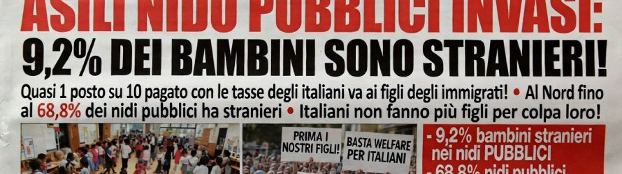 ASILI NIDO PUBBLICI INVASI DAI BAMBINI STRANIERI