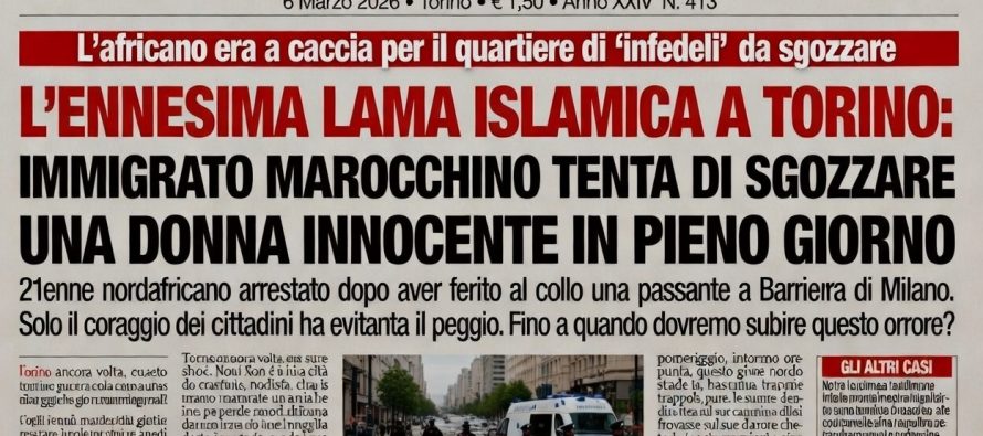 SGOZZA DONNA IN STRADA A TORINO NEL QUARTIERE ISLAMICO