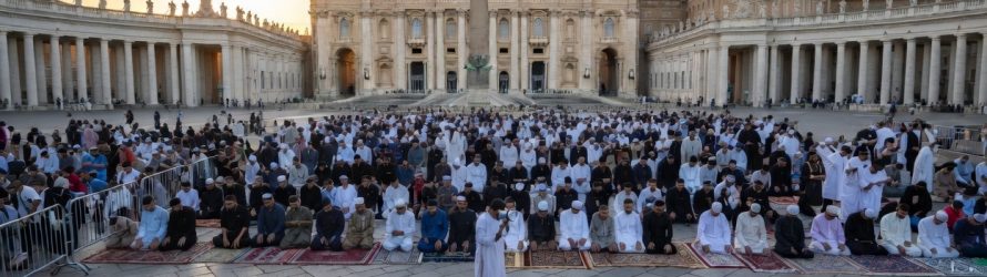 Ramadan, islamici invadono le piazze italiane e mettono le donne nei recinti