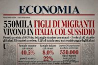 550mila figli di migranti vivono in Italia coi sussidi