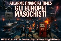**Navi gas bloccate ad Hormuz: prezzi del gas +25%**