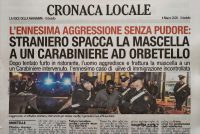 Straniero spacca la mascella a un Carabiniere