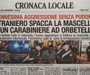 Straniero spacca la mascella a un Carabiniere