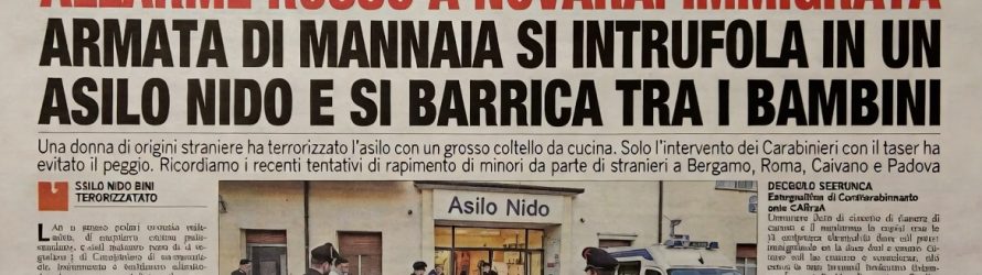 Migrante con mannaia assalta asilo pieno di bambini italiani