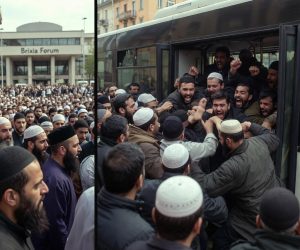 Brescia islamica, musulmani assaltano il bus dopo il Ramadan – VIDEO