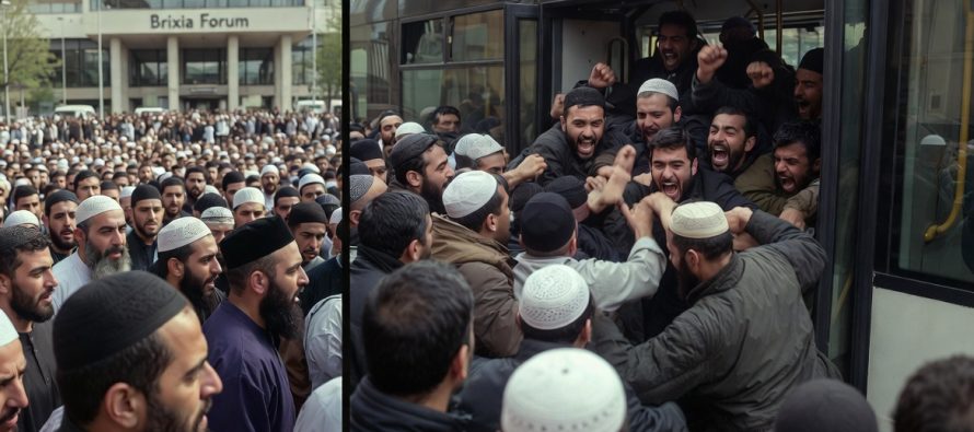 Brescia islamica, musulmani assaltano il bus dopo il Ramadan – VIDEO