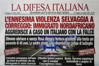 Cerca di decapitare un italiano a caso per strada con la falce