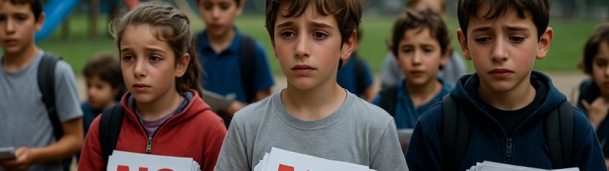 Bambini costretti a distribuire volantini per il NO al Referendum Giustizia