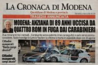 Quattro rom in fuga dai Carabinieri uccidono un’anziana di 89 anni
