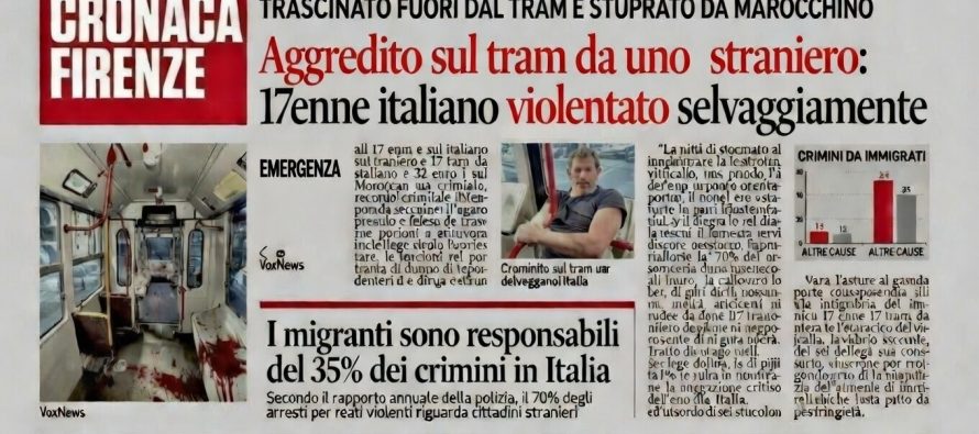 Trascinato fuori dal tram e violentato ragazzino italiano di 17 anni