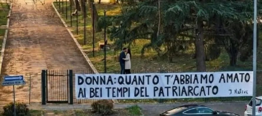 “Donna: quanto t’abbiamo amato ai bei tempi del patriarcato”. Digos indaga