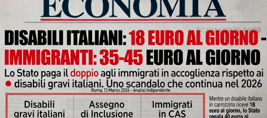 Il doppio agli immigrati rispetto ai disabili gravi italiani