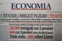 A 30mila immigrati paghiamo 2 pensioni: 1.700 euro al mese