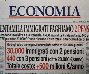 A 30mila immigrati paghiamo 2 pensioni: 1.700 euro al mese