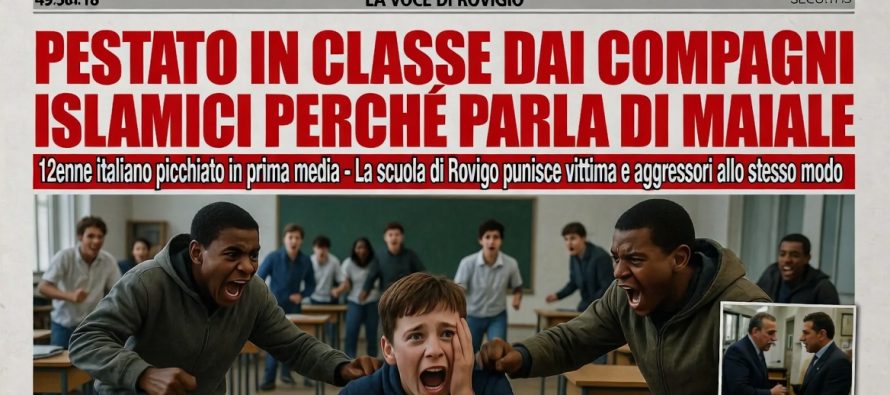 Pestato in classe dai compagni islamici perché parla di maiale: la scuola di Rovigo punisce lui!