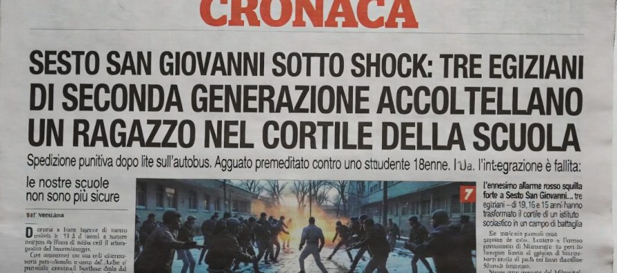 Accoltellato a scuola dai compagni di classe africani